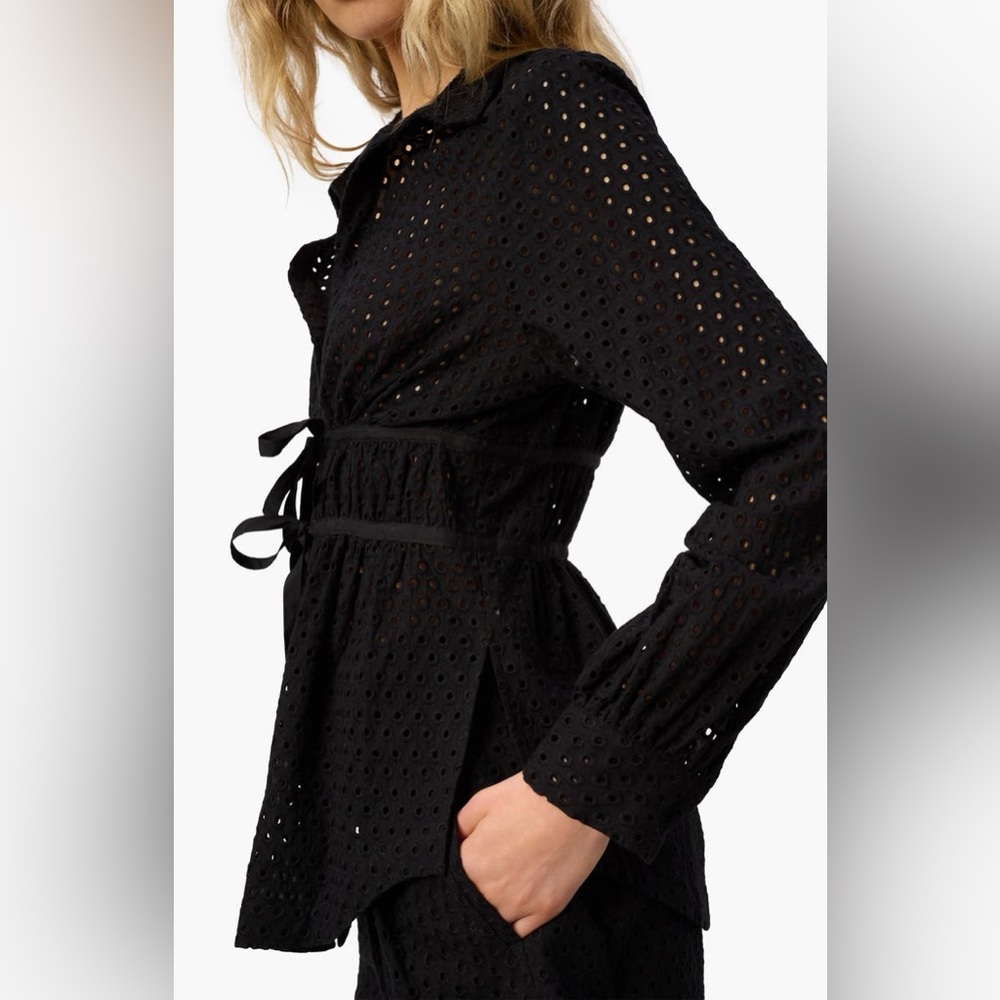 Cami NYC Black Eyelet Blouse